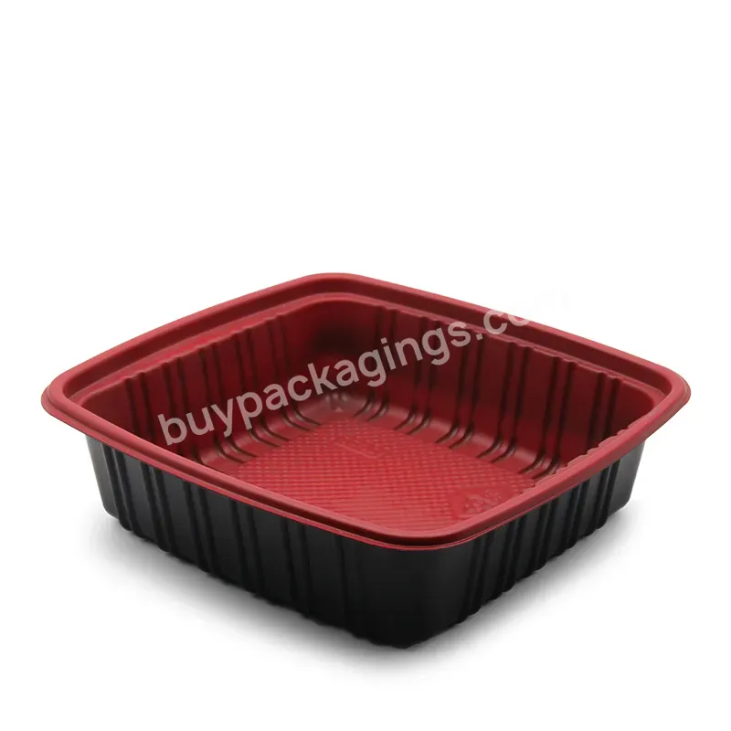 Disposable Plastic Food Storage Take-away Oven And Microwave Safe Black And Red Food Containers For Food - Buy Plastic Food Storage Containers,Oven And Microwave Safe Food Containers,Disposable Food Take-away Containers.