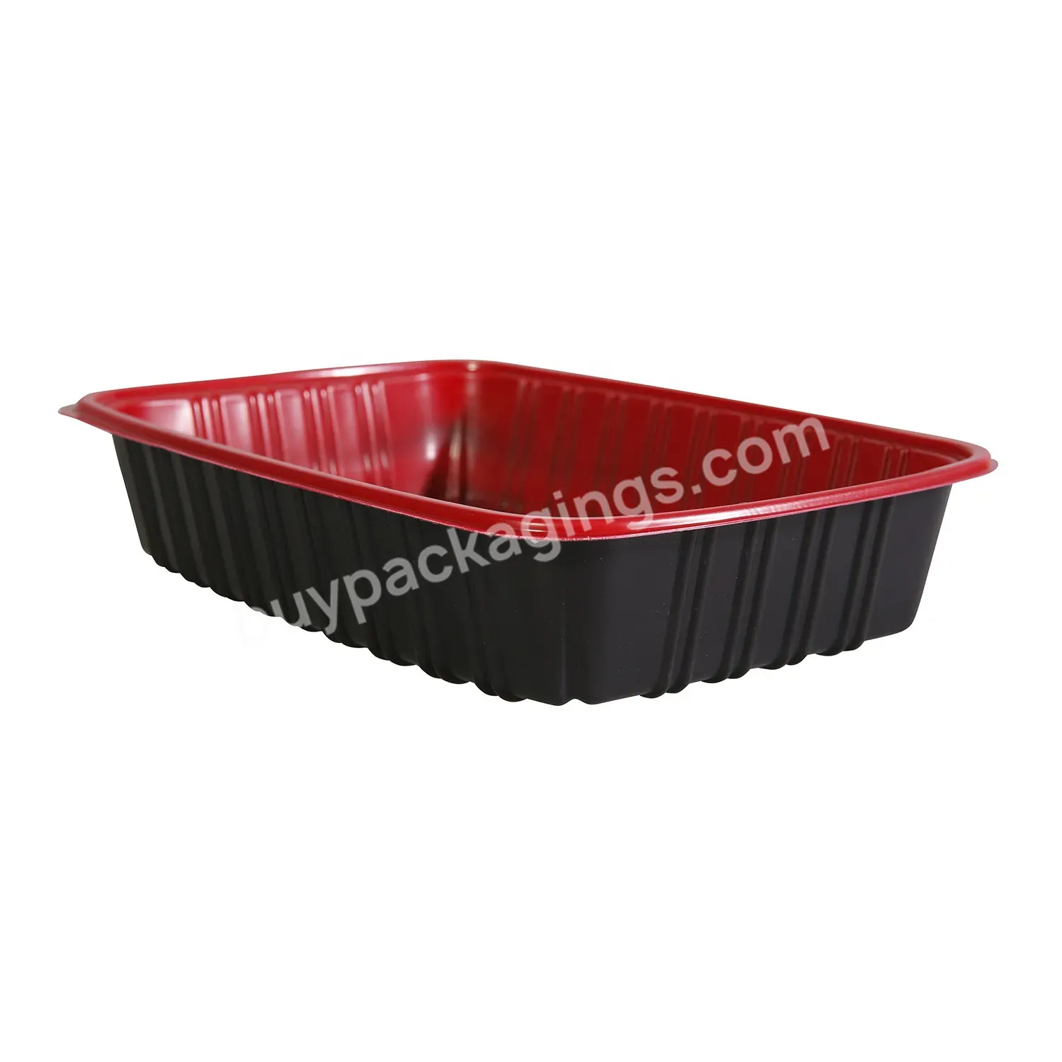 Disposable Pp Packaging Rectangle Red & Black Food Container Ops/pp Box 650ml - Buy Red & Black Food Container,Pp Packaging Box Container,Cold Food Packaging Box Container.