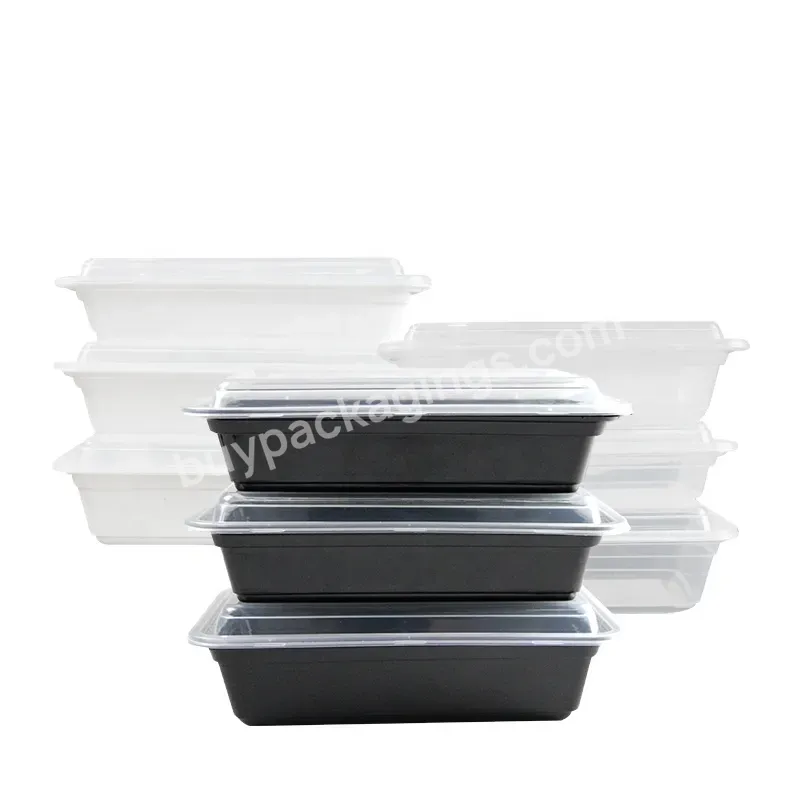 Disposable Pp Rectangle Sqaure Storage Food Container Lunch Box Plastic Hinged-lid Takeaway Container