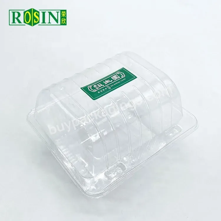 Disposable Square Clear Plastic Donut Packaging Box For Sandwich Bread Cake