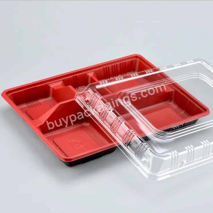 Disposable Take Away 3 4 5 6 Compartment Bento Takeaway Plastic Takeout Fast Lunch Box Take Out Food Containers Set