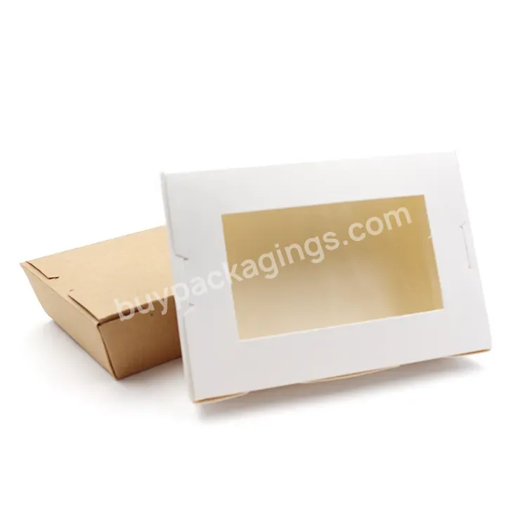 Disposable Take Out Salad Box Food Packaging Cardboard Boxes With Window Take Away Container