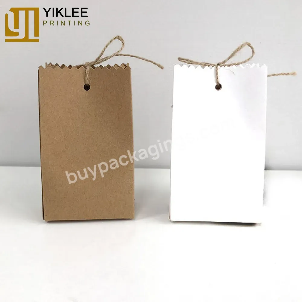 Diy Gift Bag Jewelry Cookie Wedding Favor Candy Box Snack Food Packaging Bag With Rope Birthday Party Decor Retro Kraft Paper