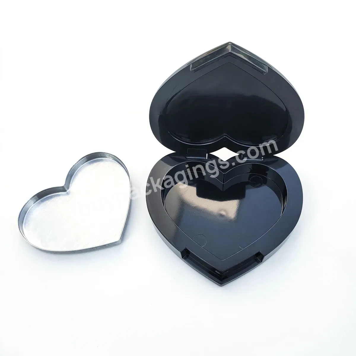 Diy Heart Shaped Empty Eyeshadow Box Custom Lipstick Press Plate With Aluminum Plate With Mirror