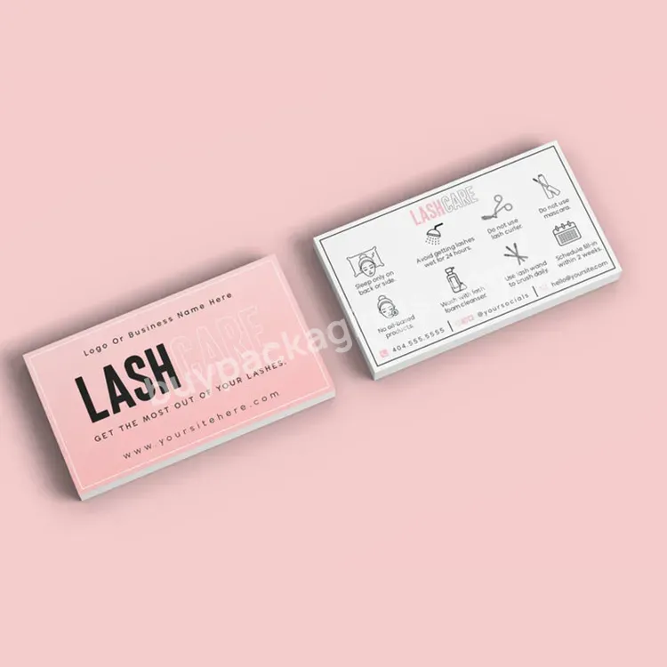 Diy Lash Business Cards Eyelash Extension Client Aftercare Instruction Cards Lash Artist Card