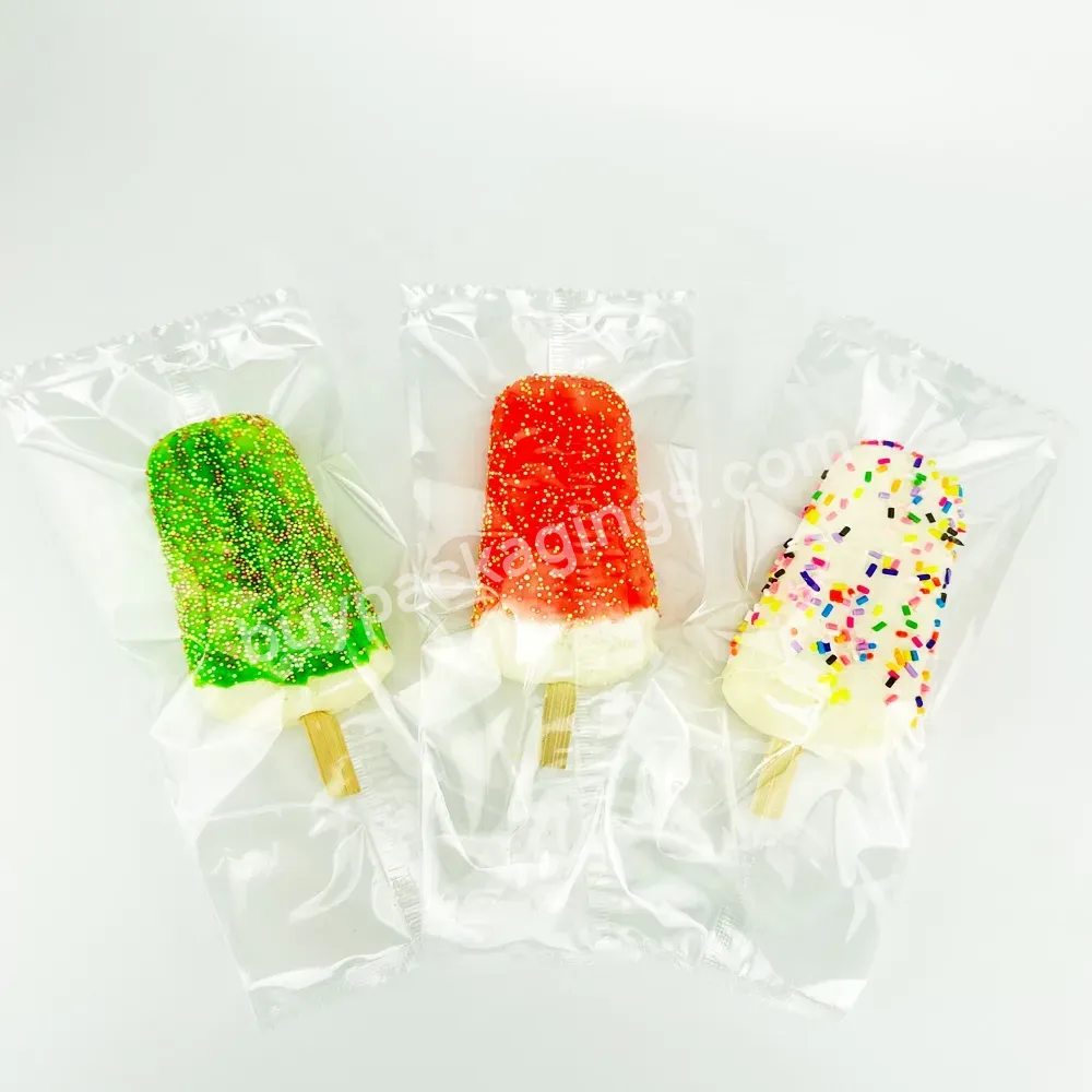 Diy Making Clear Ice Lolly Bag Food Grade Frozen Plastic Custom Printed Ice Popsicle Packaging Bags Ice Pop Cream Pouch