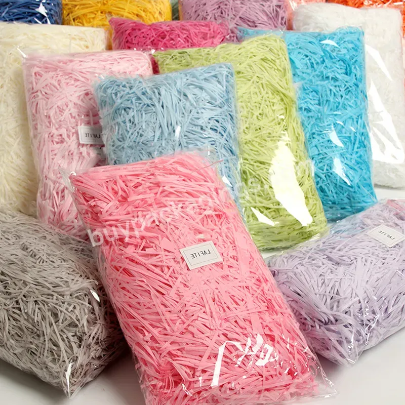 Diy Paper Grass Colorful Shredded Paper Pp Grass Shredded Paper Packing For Gift Package Box Filling