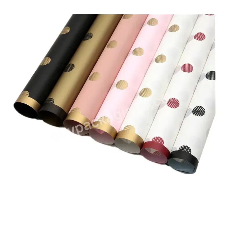 Dots Printed Waterproof Wrapping Paper Gift Wrapping Paper Manufacturer Wholesale Flower Wrapping Film