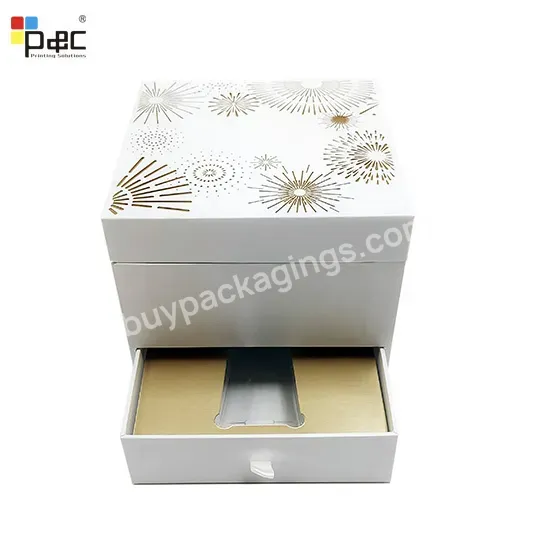 Double Layer Cosmetic Box With Plastic Suction Inner Support Face Cream Box Hand Cream Box Laser Cutting Surface