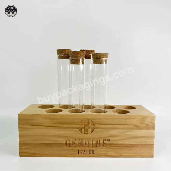 Double Row Solid Wood Test Tube Rack Stand For 12 Tubes Capacity