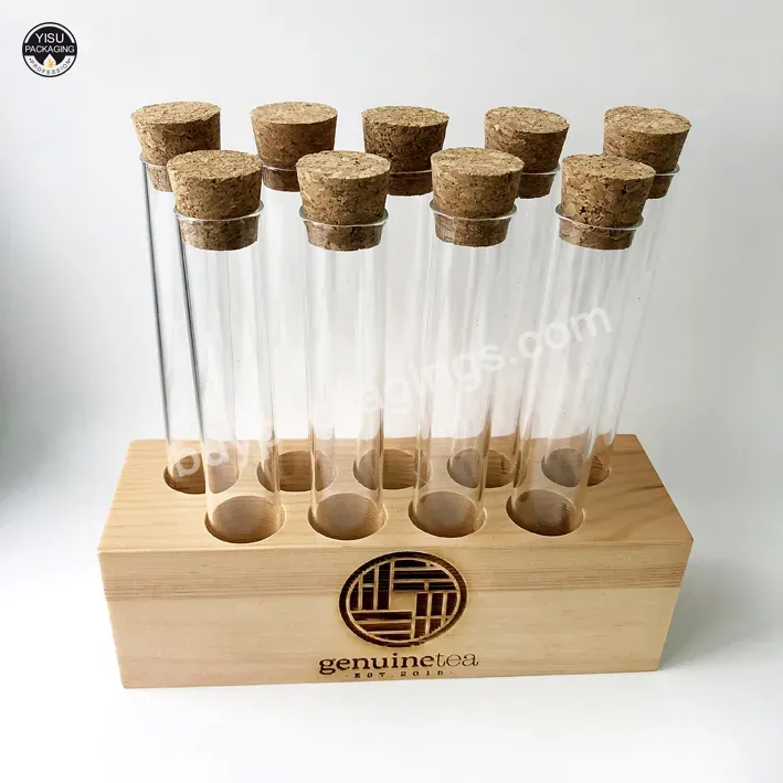 Double Row Solid Wood Test Tube Rack Stand For 12 Tubes Capacity