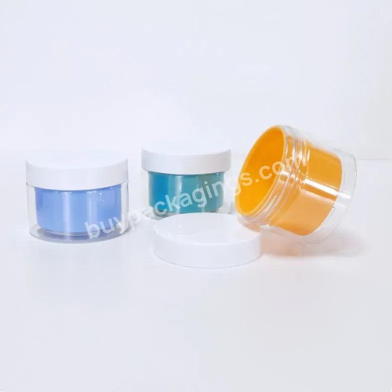 Double Wall 80g 100g Eco-friendly Wide Mouth Pet Body Butter Cream Cosmetic Containers Plastic Cream Ja