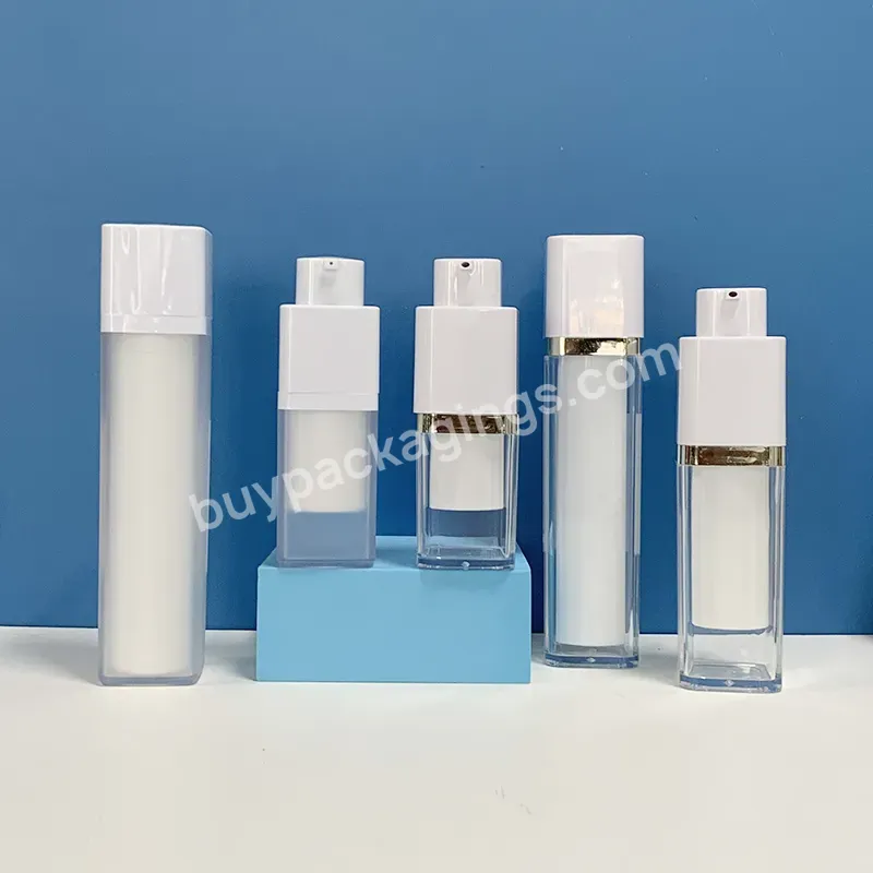 Double Wall Acrylic Lotion Eye Cream Serum White Black Clear 15ml 30ml 50ml Airless Pump Bottle With Twist Lock