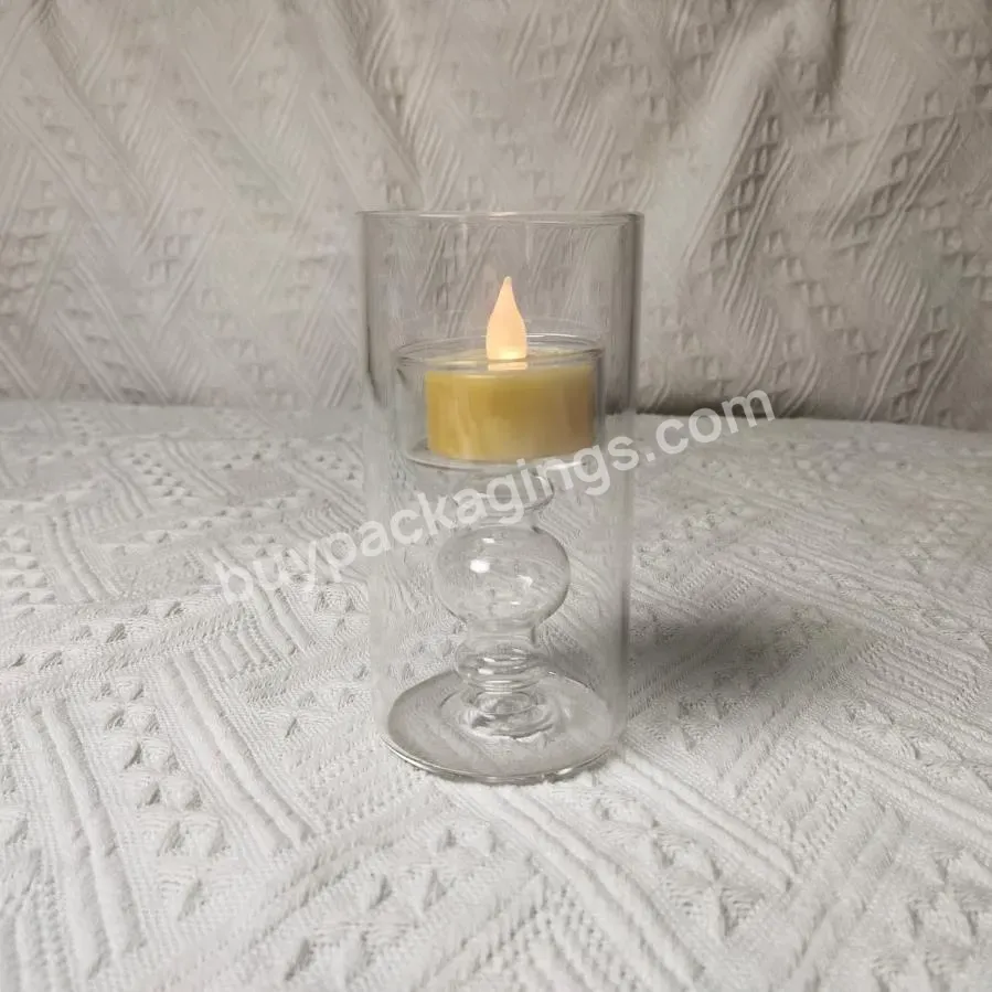 Double Wall High Borosilicate Glass Cup Custom Made Candle Holders Lanterns Candle Jars For Christmas Gifts Packaging