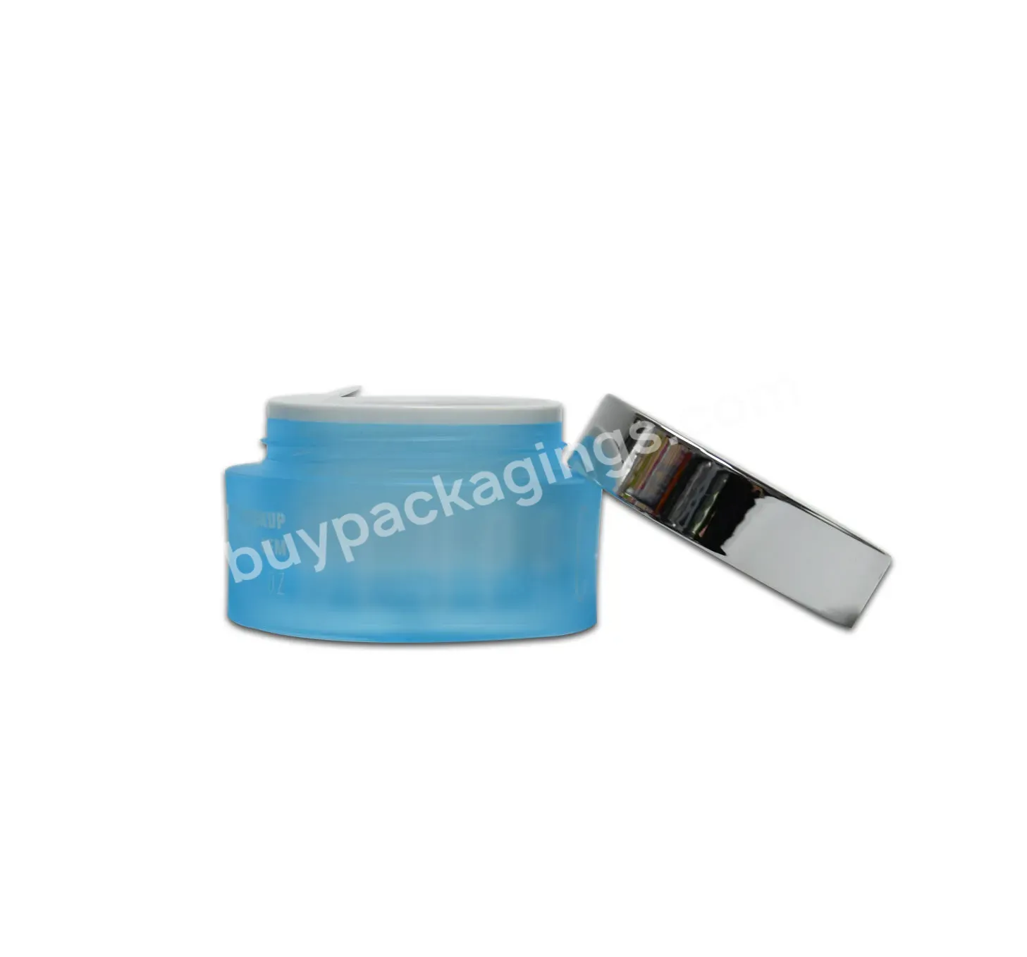 Double Wall Pet Packaging Cylindrical Shape 20g 30g 50g Blue Skin Care Cream Face Plastic Jar Eye Cream Jar