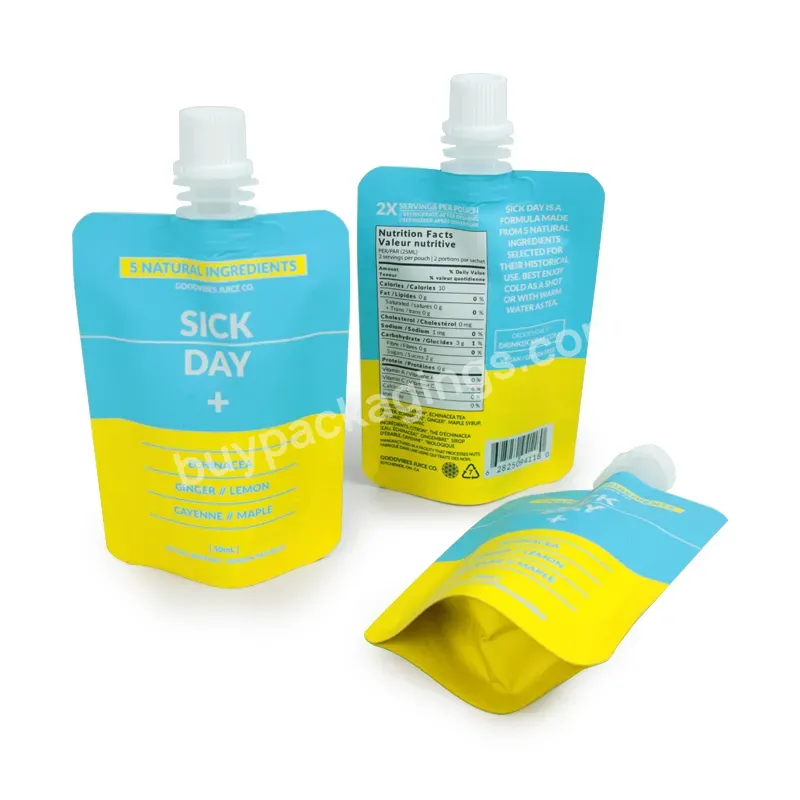 Doypack Custom Printing 100ml 250ml 500ml 1l Plastic Stand Up Spout Pouch For Liquid Packaging