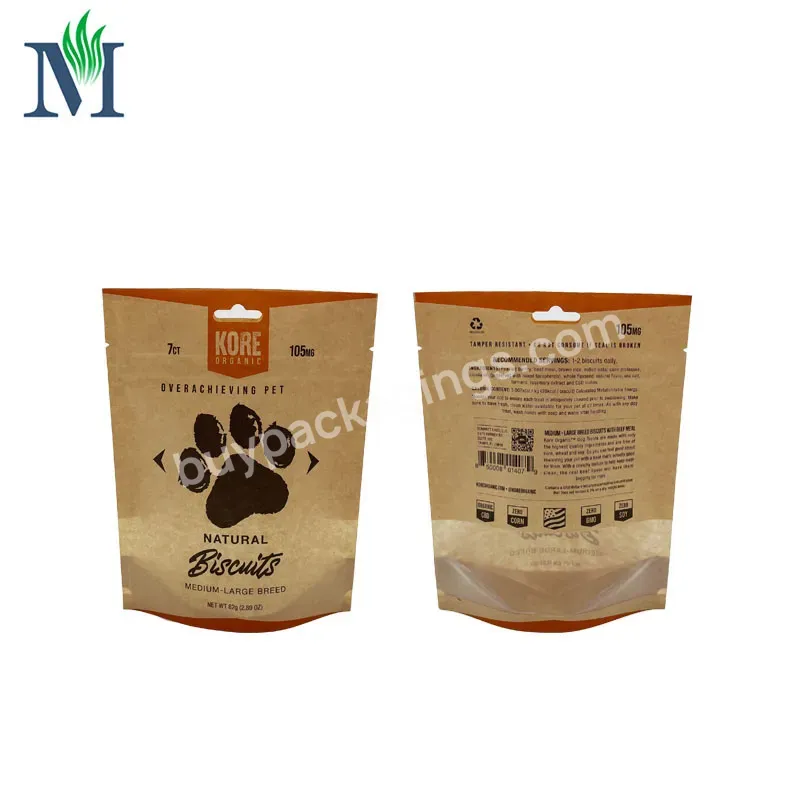 Doypack Ziplock Brown White Kraft Craft Paper Standing Up Pouches Food Packaging Zipper Bags With Window