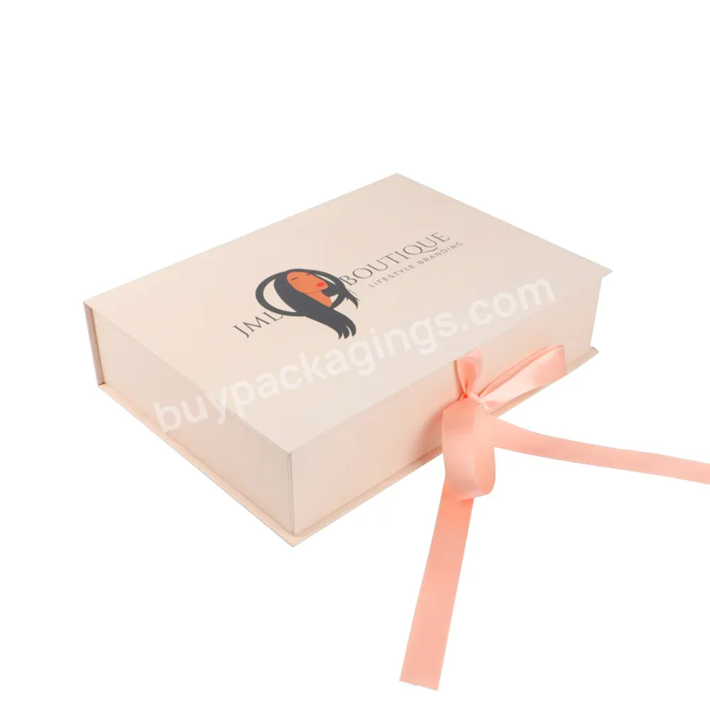 Drop Shipping Sample Satin Wigs Pink Magnetic Flip Makeup Box Packaging Hair Cardboard Gift Box With Custom Logo