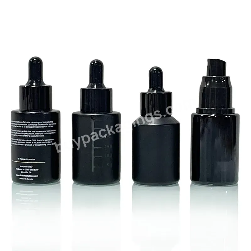 Dropper Essential Oil Glass Bottle Wholesale Skin Care Essence Black Frosted Glass Cosmetic Serum Dropper Bottles