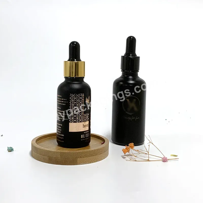 Dropper Glass Bottle 30ml 10ml Essential Beard Oil Skin Care Essence Bottle With Black Glass Dropper