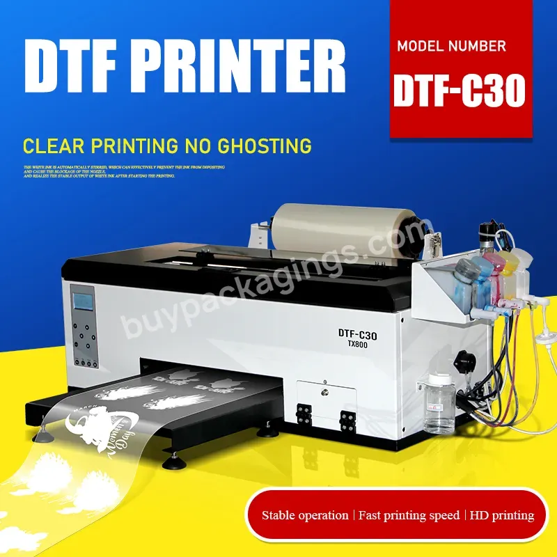 Dtf Printer A3 30cm Printing Machine Heat Transfer T-shirt Printing - Buy Dtf Printer A3 60cm Printing Machine,Film Ink All Fabric Fast Shipping,Heat Transfer T-shirt Printing.