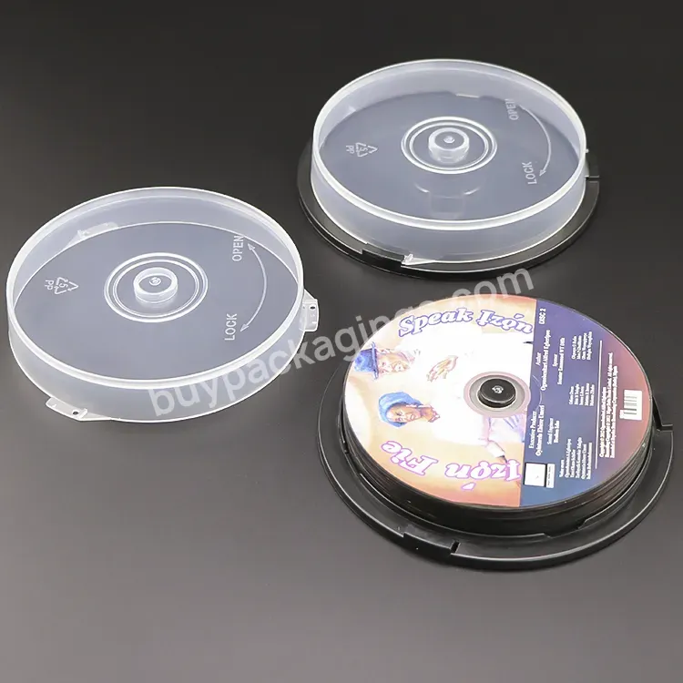 Duplication Disc Packaging Case Empty Cd/dvd Blu-ray Disc Dvdr Cakebox Cd Spindle 10 Disc Black Bottom Cdr/dvdr Cakebox