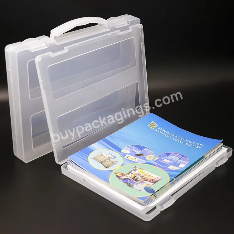 Durable A4 Document Case With Buckle Snap Switch Tight Latches Letter Size White Plastic Document File Box