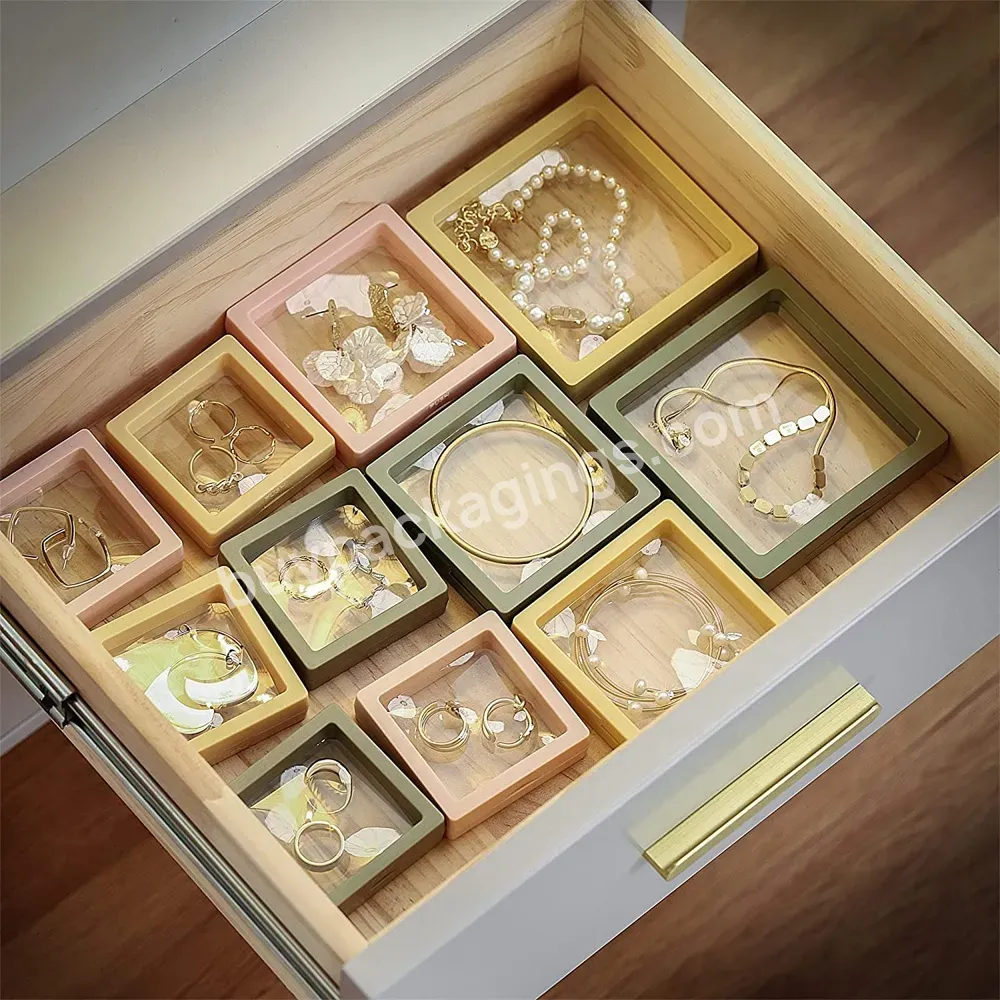 Dust Proof Light Green Clear Pe Film Membrane 3d Floating Frame Display Jewelry Coin Chip Pin Organizer Packaging Gift Box - Buy Custom Logo Printing Membrane Commemorative Coin Medallion Display Box,2021 Hot Selling Transparent Jewelry Display Box P