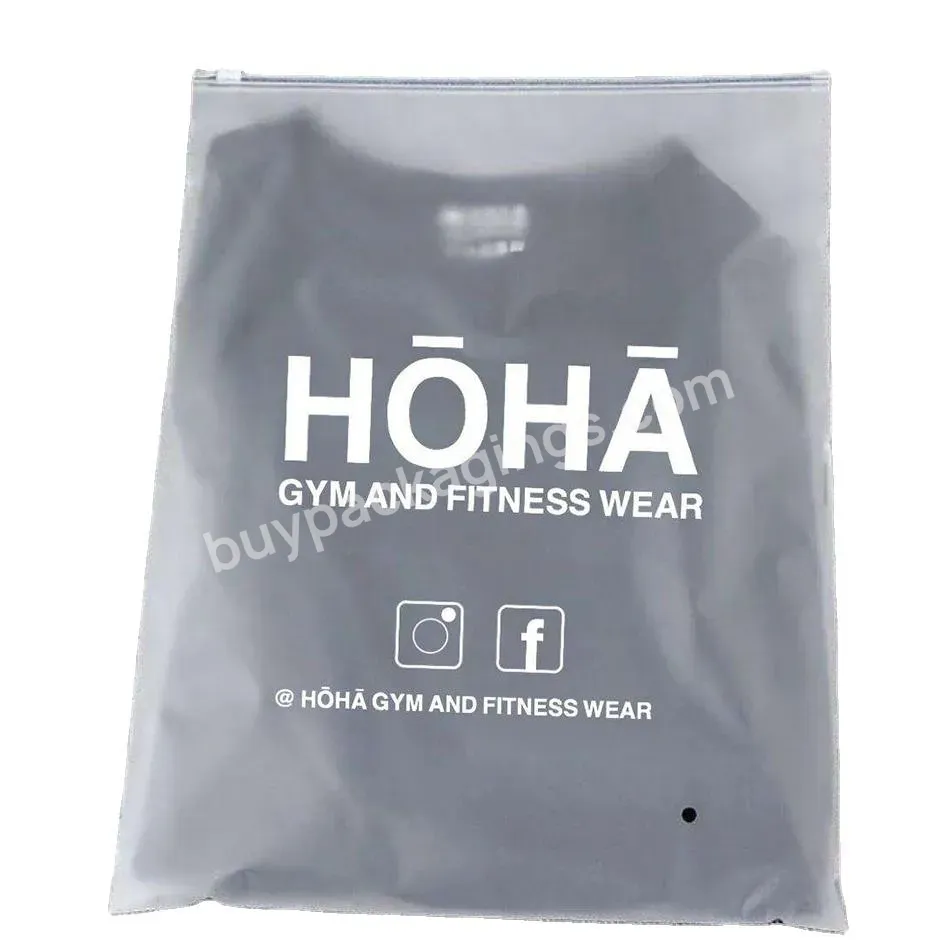 Dusty Proof Wholesale Eco Friendly Custom Frosted Zipper Bag For Cloth Packing With Customized Logo