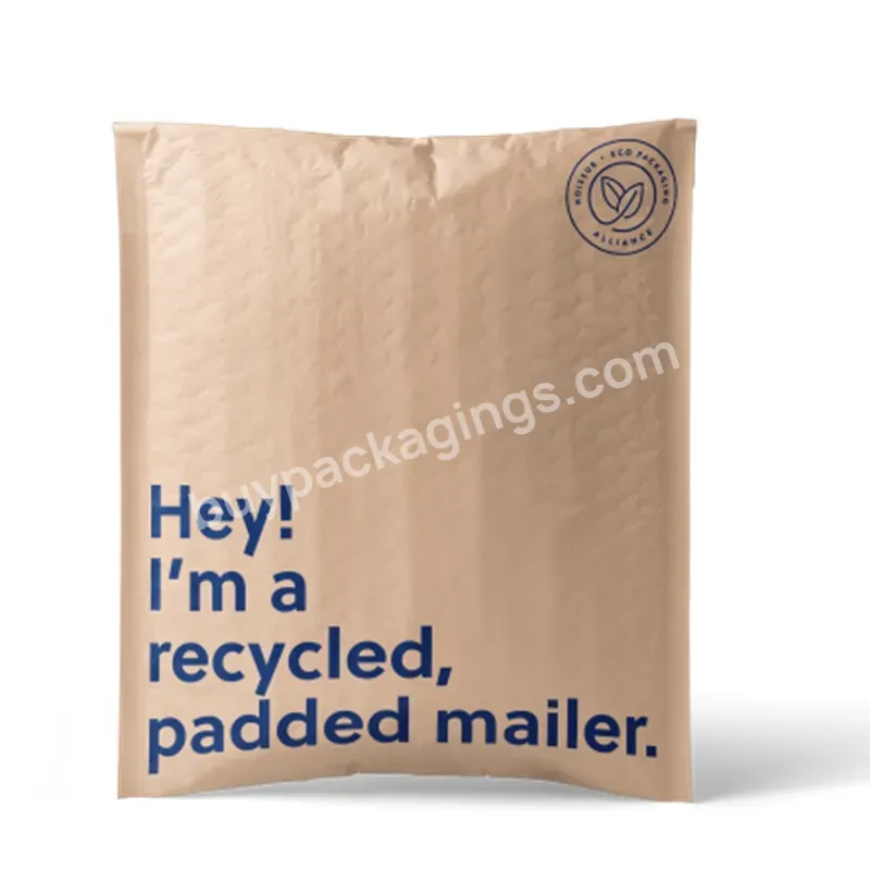 E-commerce Paper Mailer Bag 100% Recycled Eco Friendly Custom Yellow Kraft Paper Ship Bag Paper Mailer Bag