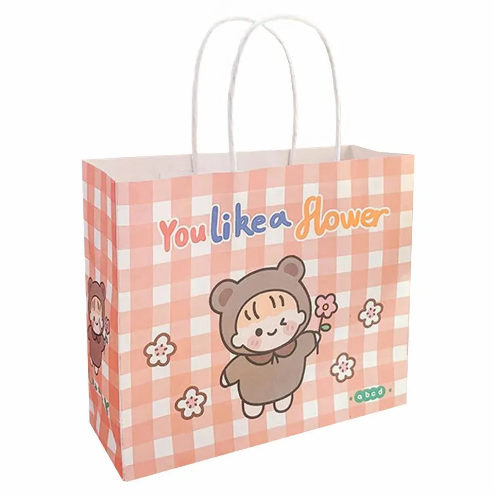 Easter cute rabbit gift bag cartoon paper tote bag party gift packaging bag