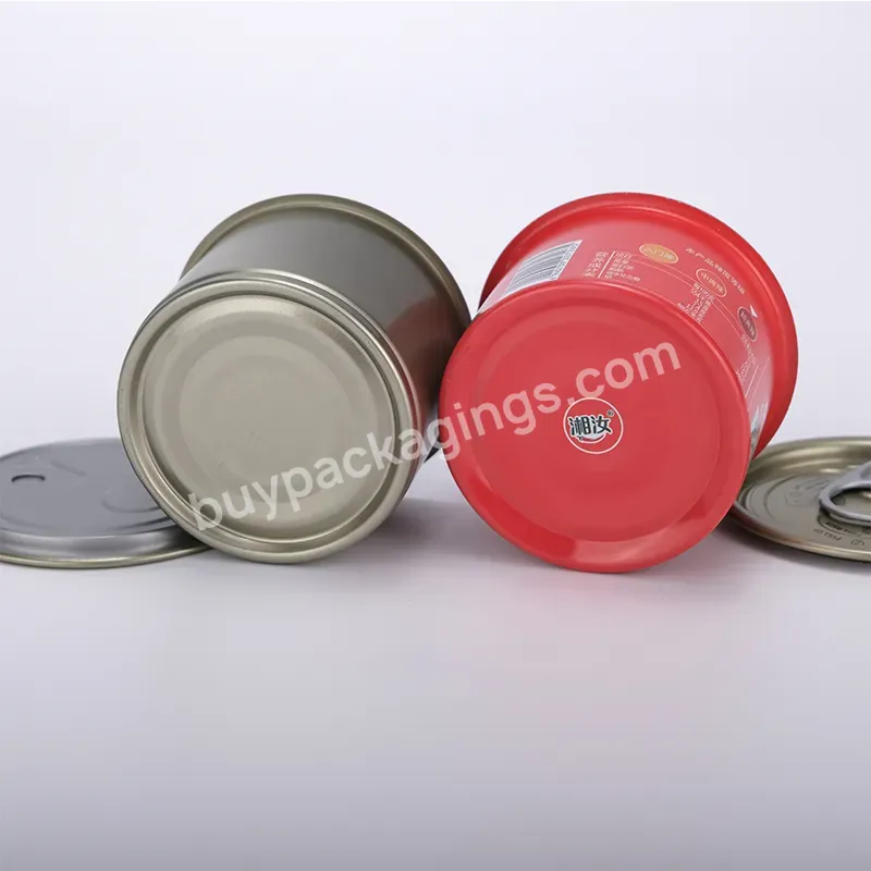 Easy Open Metal Tin Chili Hot Sauce Packaging Container Small Food Tin Can Products