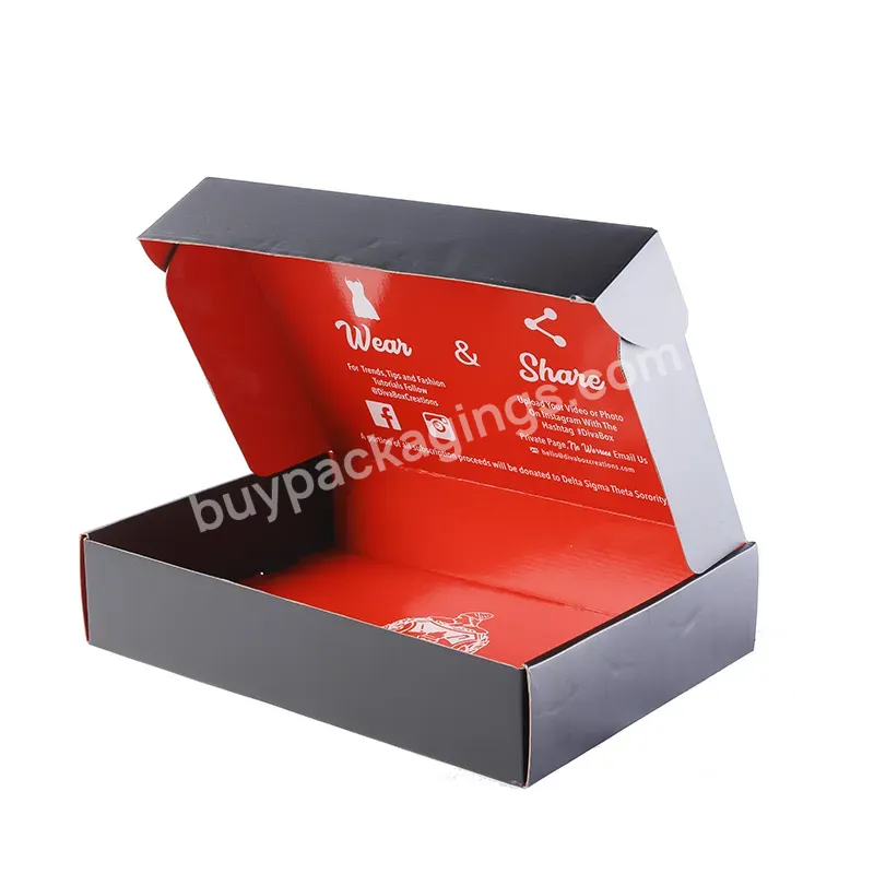 Eco Black Mailer Packing Custom Cardboard Shipping Box