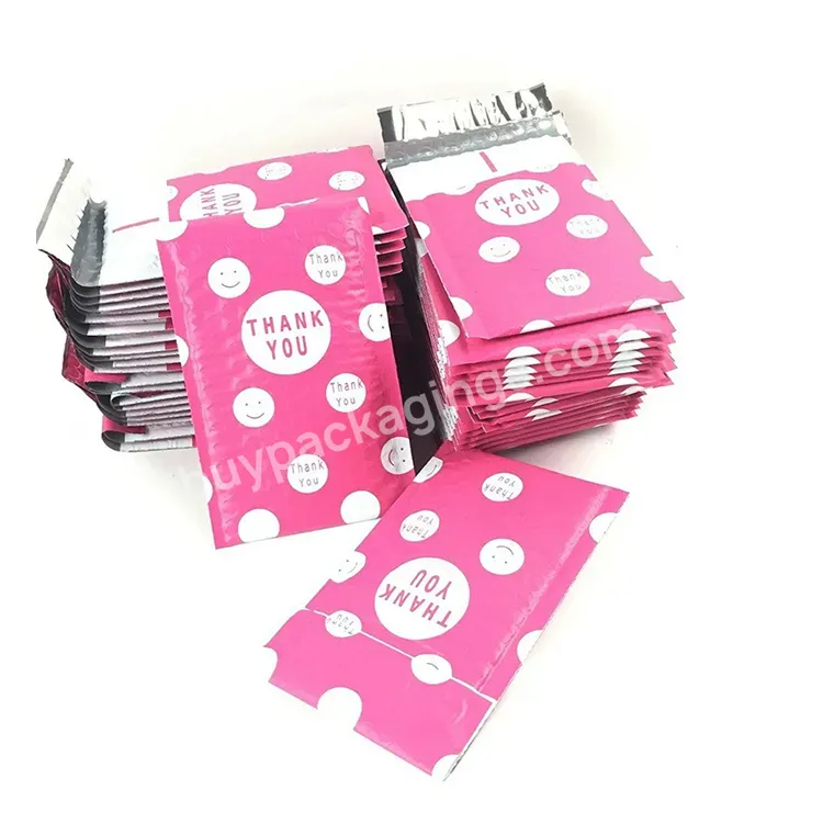 Eco D2w Non-toxic Strong Adhesive Glue Custom Small Size Pink Color Striped 4x6 Poly Bubble Padded Envelopes Mailers