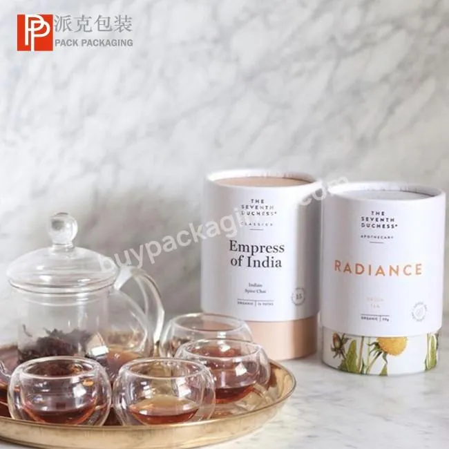 Eco Flavor Tea Coffee Food Grade Paper Tube Cylinder Gift Box Packaging  Coffee & Tea Sets Bean Powder