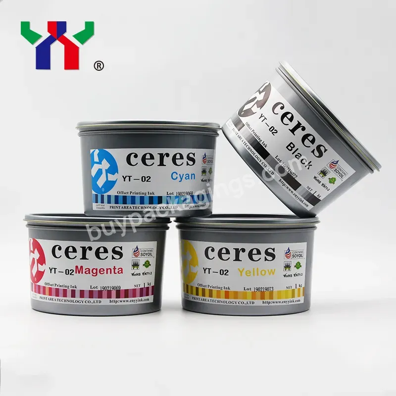 Eco-frienddly Ceres Yt-02 Sheet- Fed Offset Ink For Paper Black,1 Kg/can