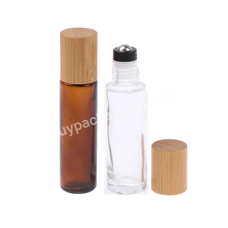 Eco Friendly 10ml Perfume Roll On Bottle Bamboo Fancy Essential Oil Roller Bottles For Cosmetic Serum