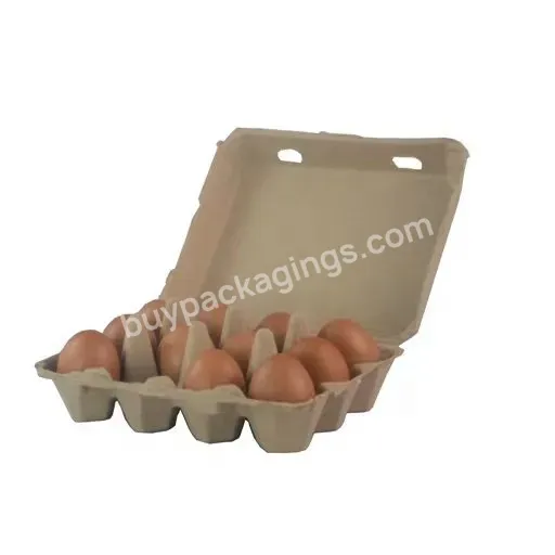 Eco Friendly 12 Holes Pulp Fiber Egg Top Flats Cartons Recycled Cardboard Paper For Farmers Display Filler Tray Holder