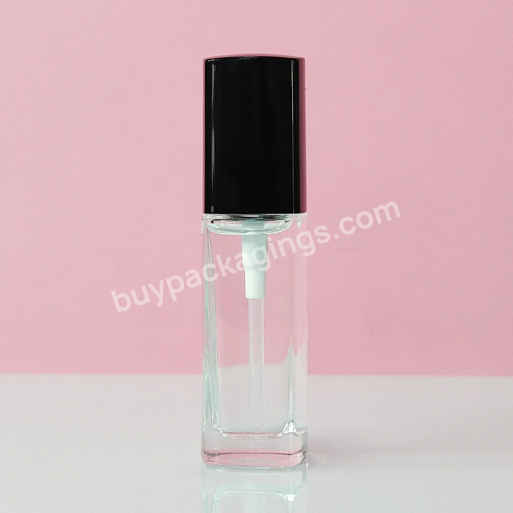 Eco Friendly 30ml Cosmetic Packaging Liquid Foundation Container Rectangular Frosted Clear Empty Glass Bottle