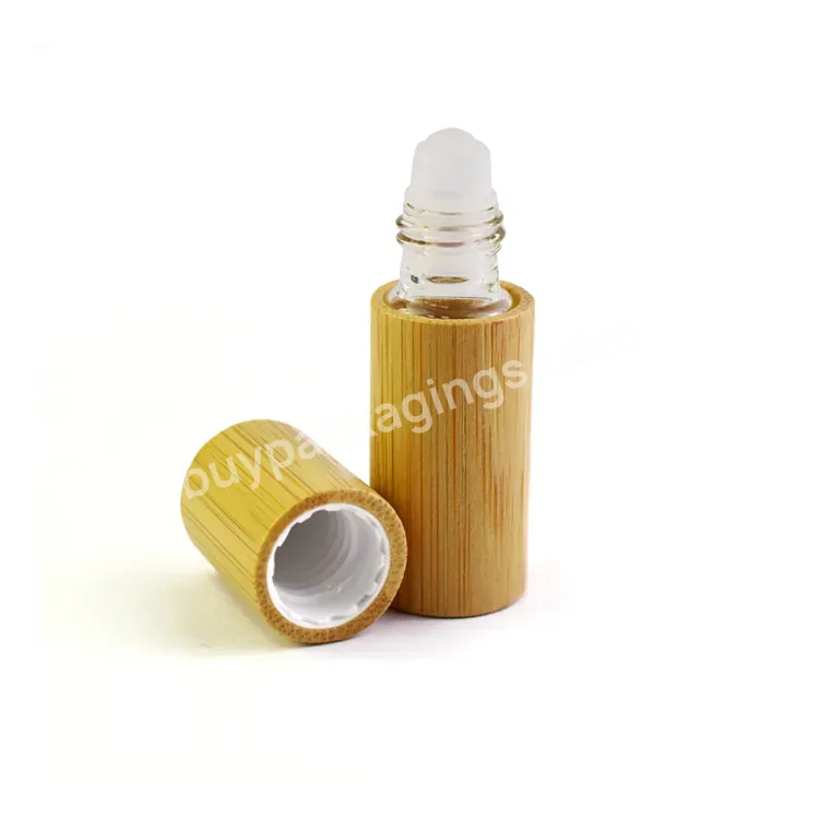 Eco-friendly 3ml 5ml 10ml 15ml 20ml Roller Ball Perfume Bottle Wooden Bamboo Roll On Bottle With Bamboo Lid And Rollers