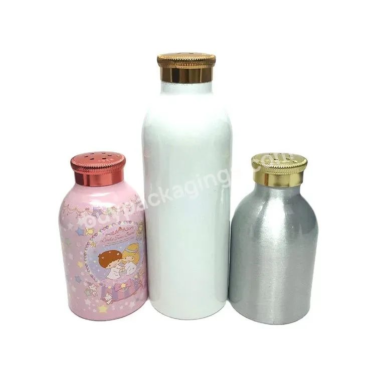 Eco Friendly Aluminium Bottle For Talcum Powder Aluminum Metal Bottles With Sifter Lid