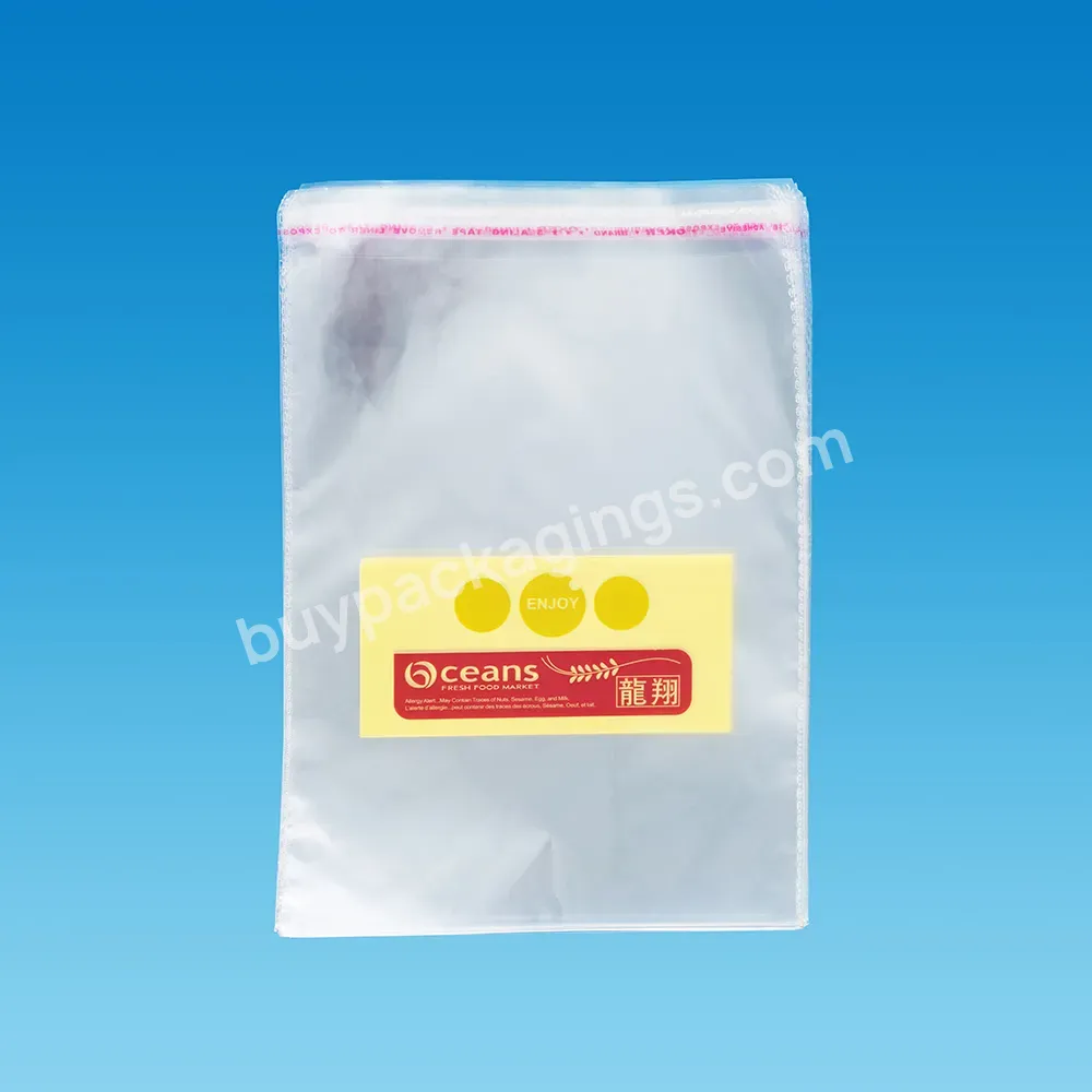 Eco-friendly Anti Fog Cellophane Cello Gift Bags Clear Self Adhesive Seal Vegetable Fruit Packing For Candy Cookie