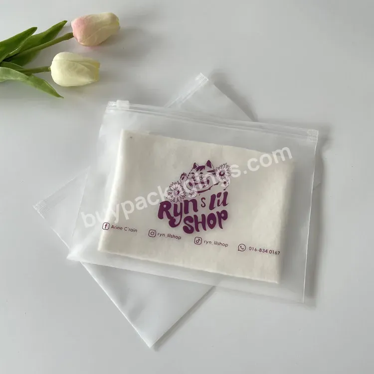 Eco-friendly Bag For Packaging Socks Cosmetics Cloth Packaging Bags With Zipper Custom Logo Printed