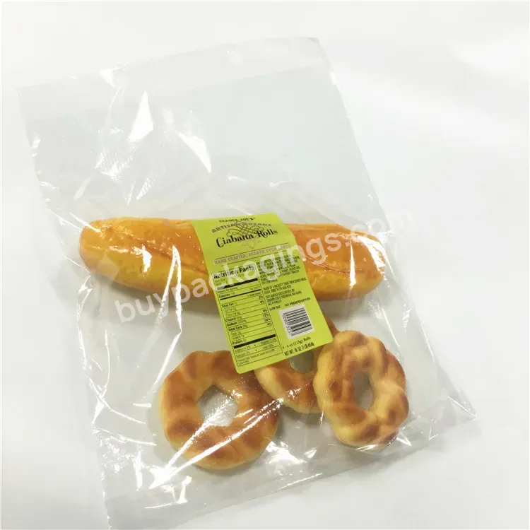 Eco-friendly Bakery Packaging Of Cpp Plastic Wicket Bread Bag With Micro Perforated Vent Holes