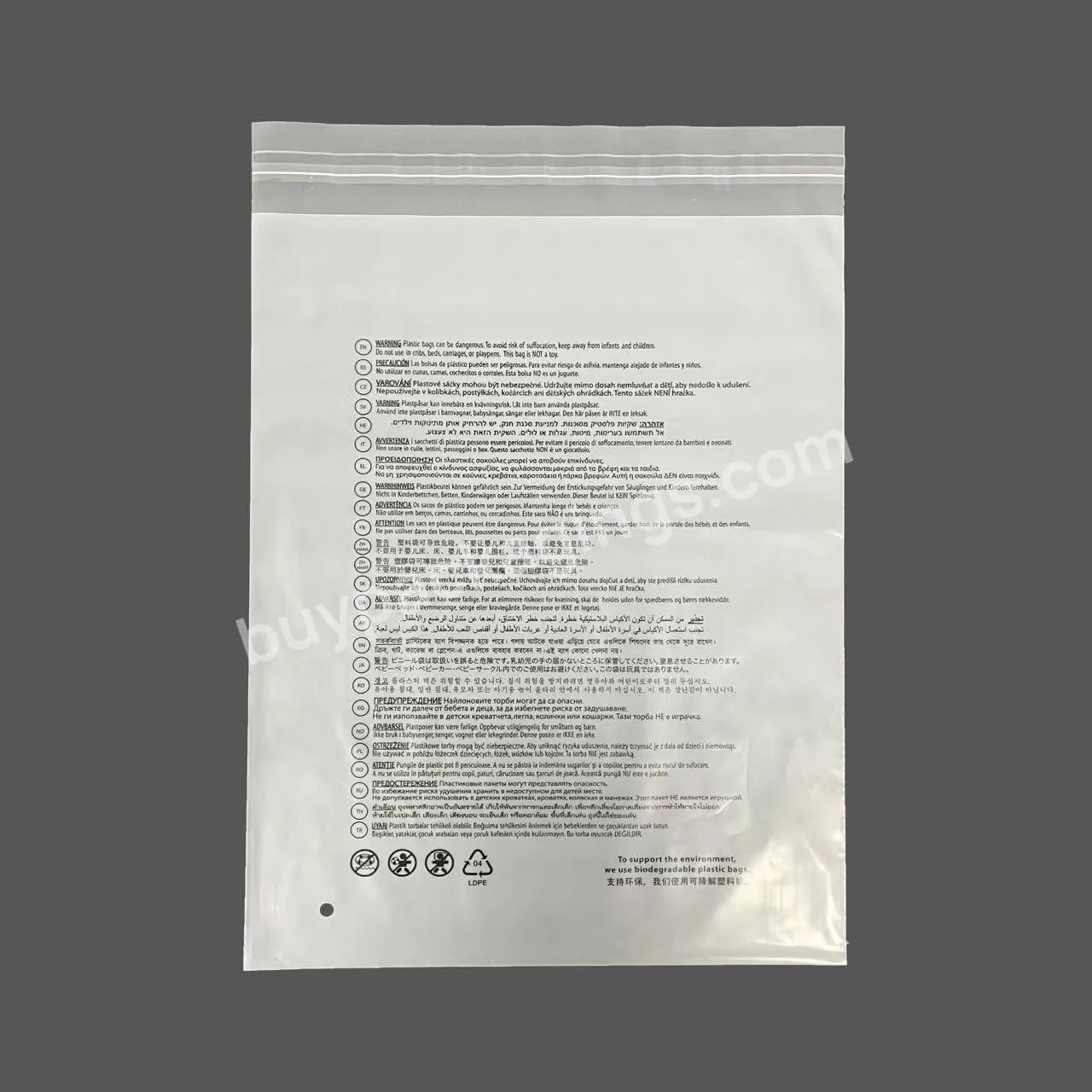 Eco Friendly Best Quality LDPE Clear Printing Frosted Shipping Custom Clothing Packaging Bags