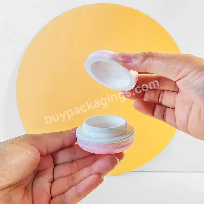 Eco Friendly Biodegradable Color Skin Care Pot Cream Cosmetic Jar Container Pp Plastic Double Sides Macaron Cream Jar