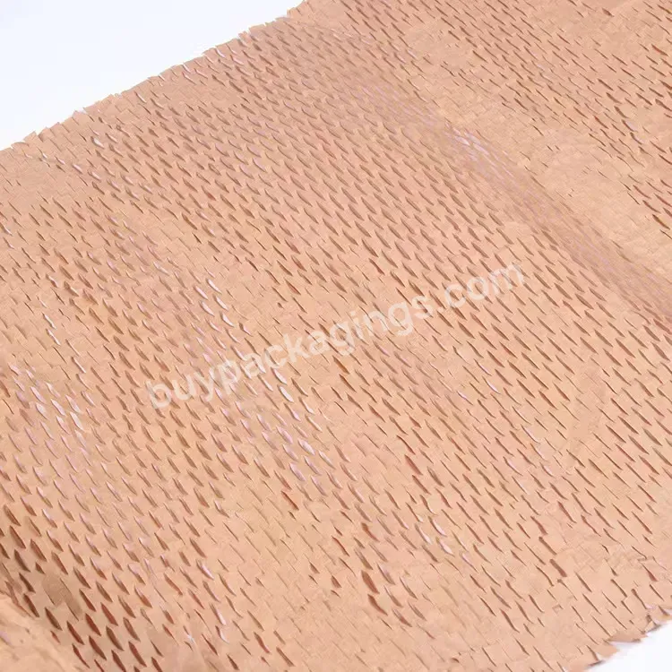 Eco Friendly Biodegradable Recyclable Logistics Packaging Protective Compostable Wrap Gift Cushioning Gift Honeycomb Kraft Paper