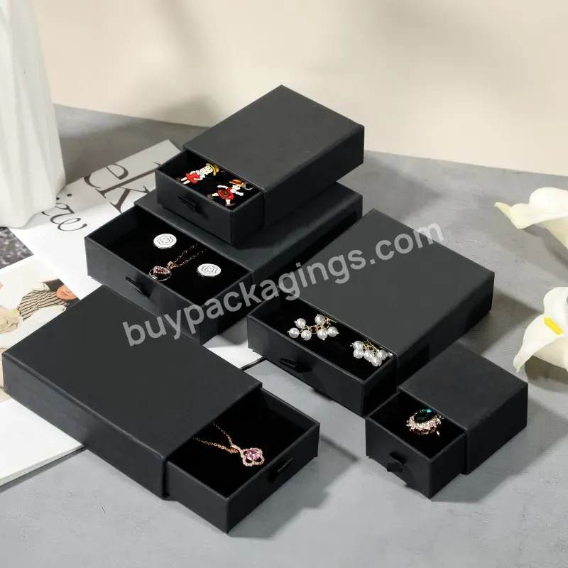 Eco Friendly Black Baby Saudi Arabia Sets Jewelry Accessories Paper Sliding Packaging Box