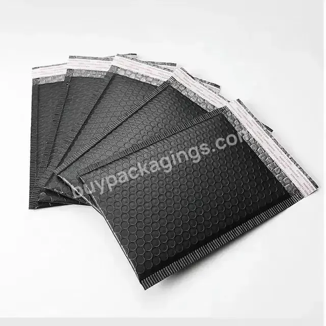 Eco Friendly Black Matte Bubble Padded Envelope Bubble Air Wrap Polymailer Bags Custom Bubble Mailers For Shipping Packaging