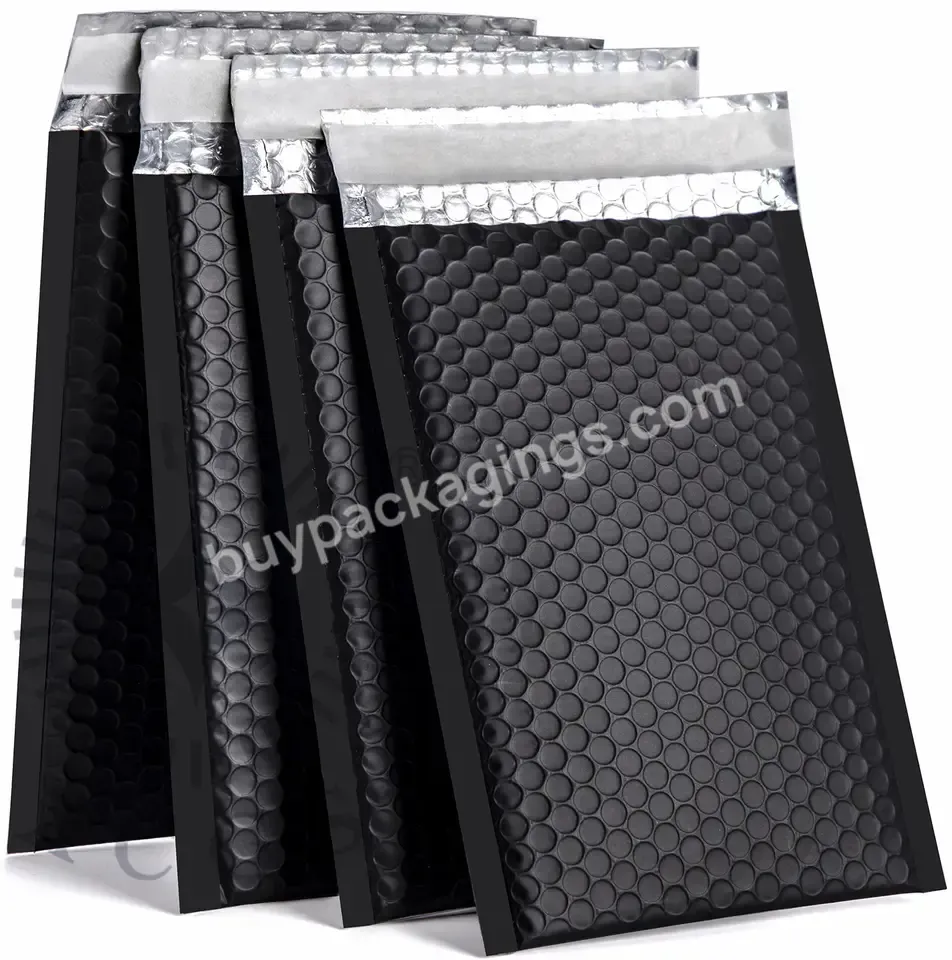 Eco Friendly Black Matte Bubble Padded Envelope Bubble Air Wrap Polymailer Bags Custom Bubble Mailers For Shipping Packaging